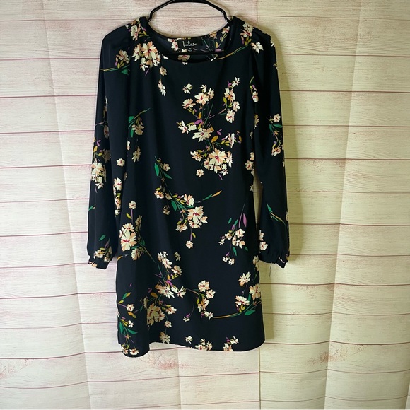 Lulus Dresses & Skirts - Lulus Black Floral Long Sleeve Dress Size Medium‎